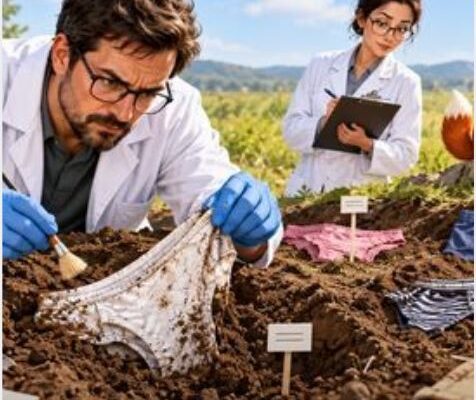 “Scientists studying buried underwear and animal kissing in a humorous illustration about the 2026 Ig Nobel Prizes.."